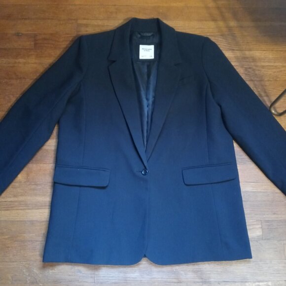 ABERCROMBIE & FITCH classic suiting blazer in black (L) - Picture 4 of 16